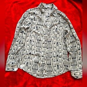 Express The Portofino Women Snake Skin Top Black & White-Size XS